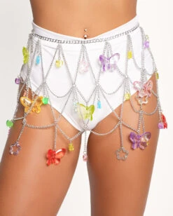 Jelly Butterfly Chain Skirt With Charms