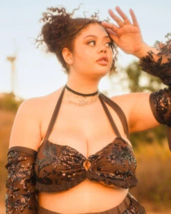 Bohemian Princess Sequin Ruffle O-Ring Top With Sleeves -Iheartraves Sale Store 1.5.24Beyond Chella1420copy