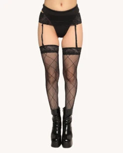 Midnight Kiss Suspender Tights