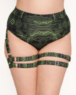 Cyber Matrix Harness Booty Shorts -Iheartraves Sale Store Cyber Matrix Harness Booty Shorts C1 Front2