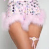 Daisy Disco Marabou Skirt -Iheartraves Sale Store Daisy Disco Marabou Skirt Baby Pink Front