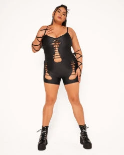Dance In The Dark Braided Romper -Iheartraves Sale Store Dance in the Dark Braided Romper C1 Full