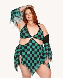 Demon's Mercy Mesh Dress With Sleeves -Iheartraves Sale Store Demon s Mercy Dress with Sleeves C1 Front