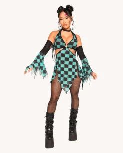 Demon's Mercy Mesh Dress With Sleeves -Iheartraves Sale Store Demon s Mercy Dress with Sleeves Full