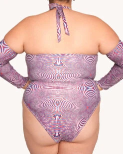 Distortion Bodysuit With Sleeves -Iheartraves Sale Store Distortion Bodysuit With Sleeves C1 Back 1