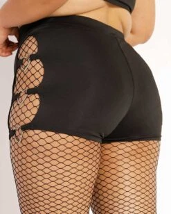 Drop The Beat Recycled Fabric Cutout Bottoms -Iheartraves Sale Store Drop the Beat Recycled Fabric Cutout Bottoms C1 Back