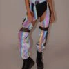False Alarm Fishnet Rainbow Reflective Chaps -Iheartraves Sale Store False Alarm Fishnet Rainbow Reflective Chaps BlkGry Reflective