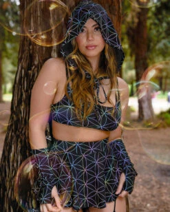 Glowkeeper Rainbow Reflective Hood 9 Glowkeeper Rainbow Reflective Hood -Iheartraves Sale Store GlowkeeperOutfit