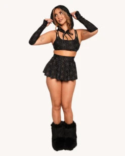 Glowkeeper Rainbow Reflective Top With Sleeves -Iheartraves Sale Store Glowkeeper Skirt Full 1