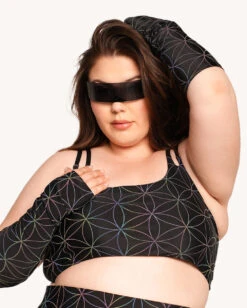 Glowkeeper Rainbow Reflective Top With Sleeves -Iheartraves Sale Store Glowkeeper Top with Sleeves C1 Front