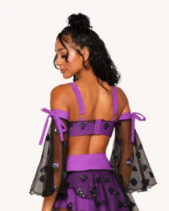 Iheartraves Sale Store -Iheartraves Sale Store Grape Jelly Top with Sleeves Back