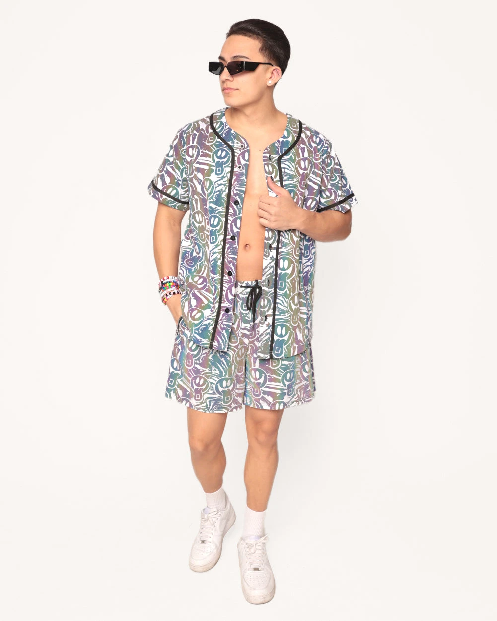 Happy Hour White Reflective Shorts 4 Happy Hour White Reflective Shorts - Image 4