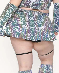 Happy Hour White Reflective Mini Skirt 15 Happy Hour White Reflective Mini Skirt -Iheartraves Sale Store Happy Hour White Reflective Mini Skirt C1 Back