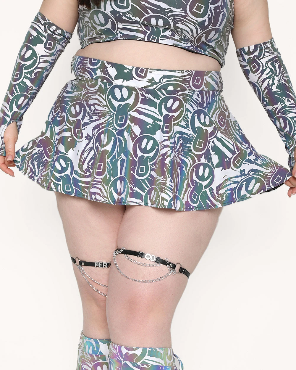 Happy Hour White Reflective Mini Skirt 8 Happy Hour White Reflective Mini Skirt - Image 8