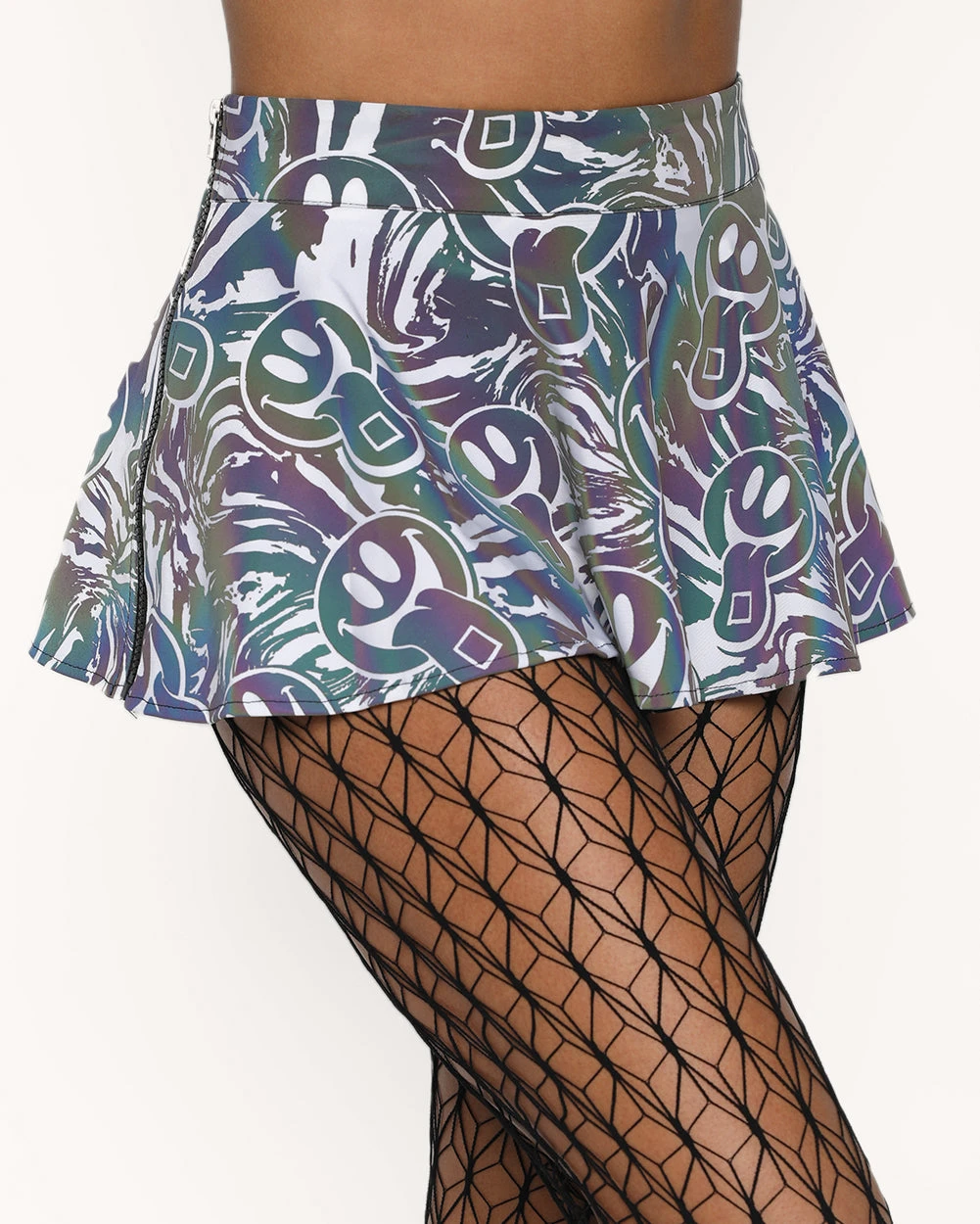 Happy Hour White Reflective Mini Skirt 4 Happy Hour White Reflective Mini Skirt - Image 4