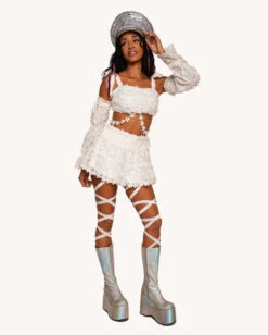 Heaven's Forever Floral Shoulder Tie Top With Sleeves 11 Heaven's Forever Floral Shoulder Tie Top With Sleeves -Iheartraves Sale Store Heaven s Forever Floral Shoulder Tie Top Full