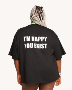 Leblunt X IHR I'm Happy You Exist Oversized Tee -Iheartraves Sale Store I m Happy You Exist Oversized Tee C1 Back