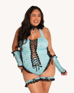 Jami Jones X IHR Lace Me Up Bodysuit 9 Jami Jones X IHR Lace Me Up Bodysuit -Iheartraves Sale Store Jami Jones x iHR Lace Me Up Bodysuit C1 Front