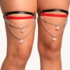 Kandi Diva X IHR Locked & Loaded Pair Chain Leg Garters -Iheartraves Sale Store Kandi Diva x iHR Locked Loaded Pair Chain Leg Garters