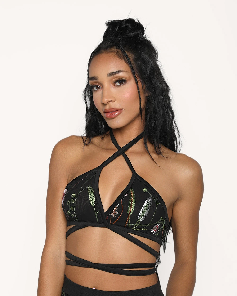 Lace Flowerfields Stretch Halter Top 3 Lace Flowerfields Stretch Halter Top - Image 3