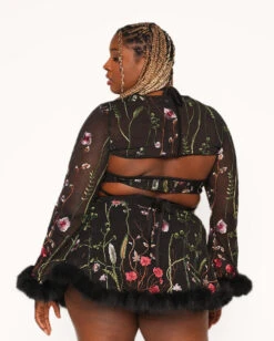 Lace Flowerfields Stretch Marabou Ultra Crop Top 2.0 -Iheartraves Sale Store Lace Flowerfields Marabou Ultra Crop Top 2.0 C1 Back 6f21f1c1 d67a 4a32 838e 04f06b5f93eb