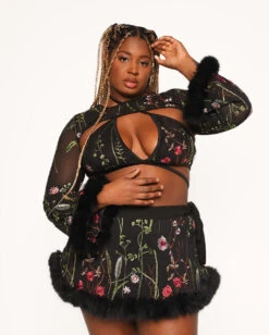 Lace Flowerfields Stretch Marabou Ultra Crop Top 2.0 -Iheartraves Sale Store Lace Flowerfields Marabou Ultra Crop Top 2.0 C1 Front 454bdd2b 694e 4950 b5f8 69e9a47f0ca2