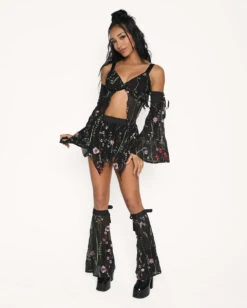 Lace Flowerfields Stretch Pixie Hem Top -Iheartraves Sale Store Lace Flowerfields Pixie Hem Top Full