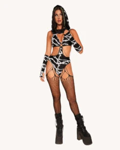 Live Wire Reflective Bodysuit With Sleeves 11 Live Wire Reflective Bodysuit With Sleeves -Iheartraves Sale Store Live Wire Reflective Bodysuit with Sleeves Full