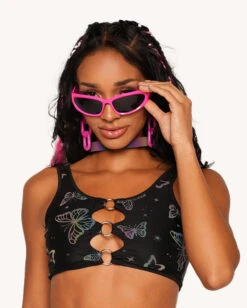 Lucid Flight Rainbow Reflective Top -Iheartraves Sale Store Lucid Flight Rainbow Reflective Top Front