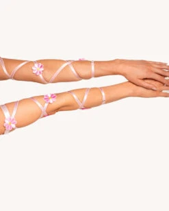 Meet You At Daisy Lane Pair Arm Wraps -Iheartraves Sale Store Meet You at Daisy Lane Pair Arm Wraps Pink Front