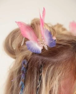 Mystical Wings Butterfly Pair Hair Clips -Iheartraves Sale Store Mystical Wings Butterfly Hair Clip Blu Detail 1