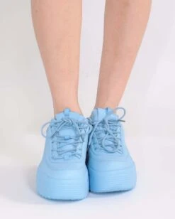 Dynamic Realness Platform Sneakers -Iheartraves Sale Store Neon Realness Platform Sneakers BabyBlue Front