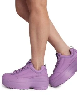 Dynamic Realness Platform Sneakers -Iheartraves Sale Store Neon Realness Platform Sneakers Purple Side