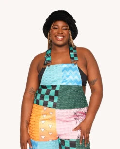 Otaku Patchwork Overalls -Iheartraves Sale Store Otaku Patchwork Overalls C1 Front