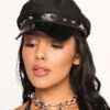 Outlaw Studded Biker Hat 4 Outlaw Studded Biker Hat -Iheartraves Sale Store OutlawStuddedBikerHat Front