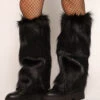 Pretty Privilege Fluffy Leg Warmers 15 Pretty Privilege Fluffy Leg Warmers -Iheartraves Sale Store Pretty Privilege Furry Leg Warmers Black Side