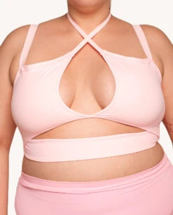 Rave & Repeat Halter Top - Baby Pink -Iheartraves Sale Store Rave Repeat Halter Top C1 BP Front