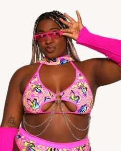 Rolita Couture X IHR Am I Tripping Rebel Chain Top 12 Rolita Couture X IHR Am I Tripping Rebel Chain Top -Iheartraves Sale Store Rolita Couture x iHR Am I Tripping Rebel Chain Top C1 Front