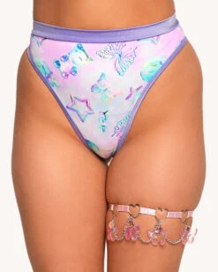 Rolita Couture X IHR Cosmic Chrome Bootylicious Bottoms -Iheartraves Sale Store Rolita Couture x iHR Cosmic Chrome Bootylicious Bottoms Front
