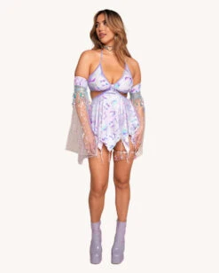 Rolita Couture X IHR Cosmic Chrome Pixie Baby Doll Dress 9 Rolita Couture X IHR Cosmic Chrome Pixie Baby Doll Dress -Iheartraves Sale Store Rolita Couture x iHR Cosmic Chrome Pixie Baby Doll Dress Full