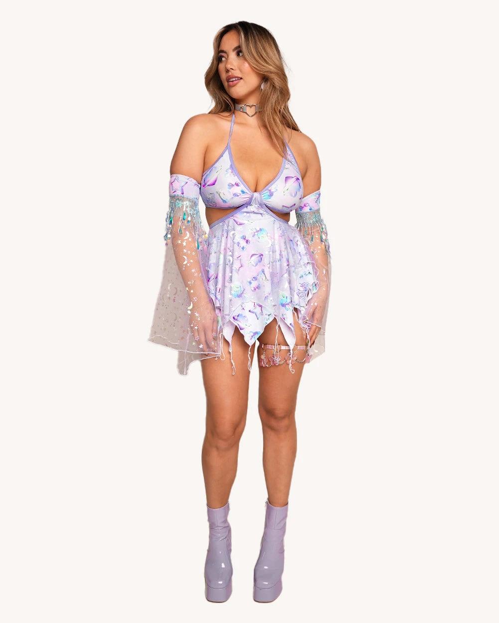 Rolita Couture X IHR Cosmic Chrome Pixie Baby Doll Dress 3 Rolita Couture X IHR Cosmic Chrome Pixie Baby Doll Dress - Image 3