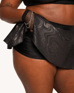 Rolita Couture X IHR Techno Waves Micro Skort -Iheartraves Sale Store Rolita Couture xiHR Techno Waves Micro Skort Detail