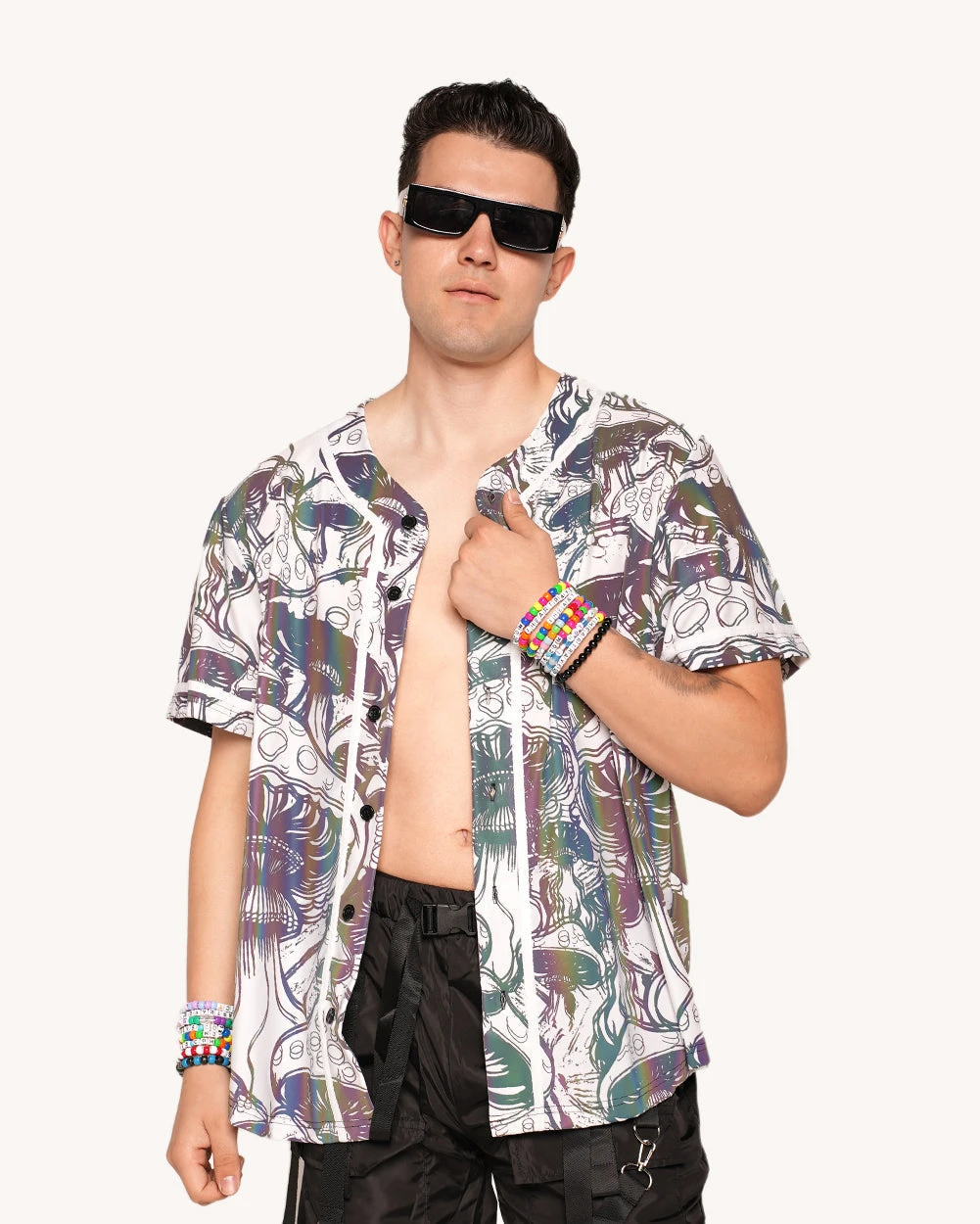 Secret Of Life Mushroom Rainbow Reflective Jersey 3 Secret Of Life Mushroom Rainbow Reflective Jersey - Image 3