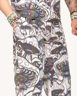 Secret Of Life Mushroom Rainbow Reflective Joggers 8 Secret Of Life Mushroom Rainbow Reflective Joggers -Iheartraves Sale Store Secret Life of Mushroom Rainbow Reflective Joggers Detail