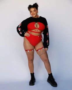 Shroomy Chain Pair Leg Garters -Iheartraves Sale Store Shroom Time Ultra Crop Top Black Red White C1 Full 08b5b98b 2b1a 44ee aa1a e3c857e34c9c