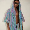 Viper Vision Rainbow Reflective Hooded Robe -Iheartraves Sale Store Viper Vision Rainbow Reflective Hooded Robe Reflective