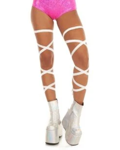 Pair Of Non-Slip White Leg Wraps