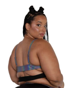 Won't Let U Out Reflective Underboob Clasp Top -Iheartraves Sale Store Won t Let U Out Underboob Clasp Top Curve back